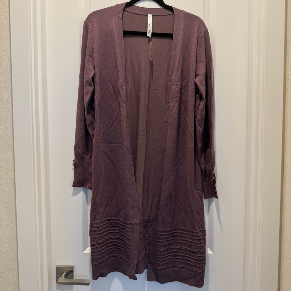Pina Rossi Purple Open Cardigan in large